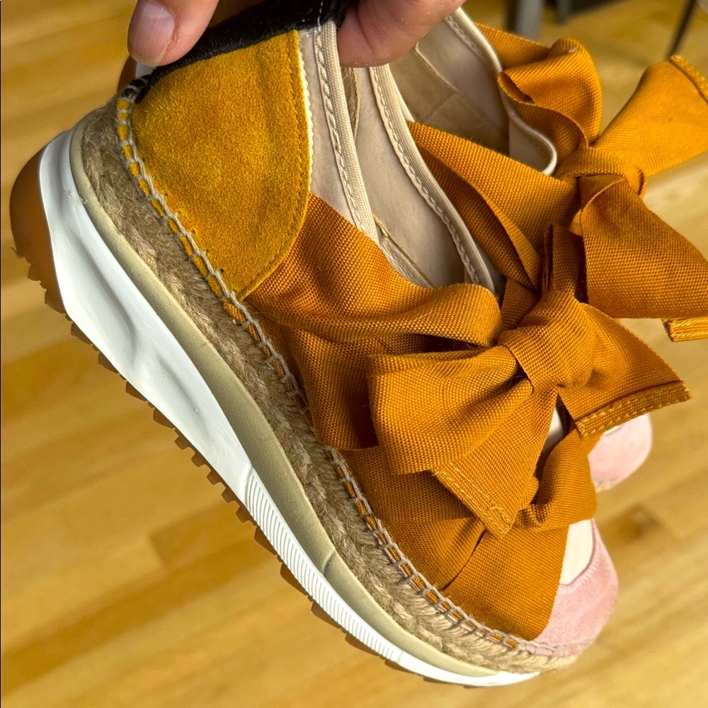 Free People Champin Mustard & Blush Espadrilles women’s size 36/6 - Picture 12 of 12